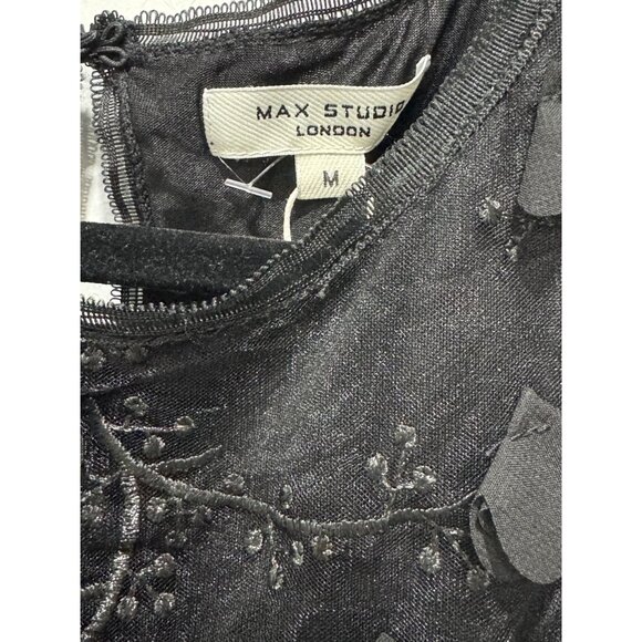 MAX STUDIO Women Floral Black Dress MEDIUM - Picture 4 of 7